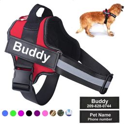 Dog Collars Leashes Dog Harness No Pull ID Custom For Small Puppy Medium Large Big Dogs Reflective Breathable Adjustable Pet Harness Pectoral Vest 231214