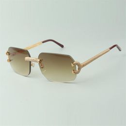 Micro-paved diamond claw sunglasses 8100823 with classic lenses size 56-18-140mm2406