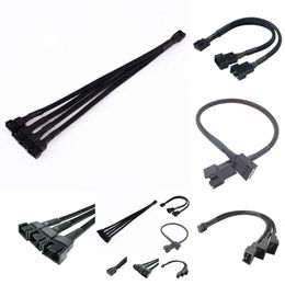 New Laptop Adapters Chargers 1 To 1 2 3 4 Splitter PWM 4pin 3pin Computer Mainboard CPU Fan Connector Extention Cables 3 4 Pins for Computer Cooling System