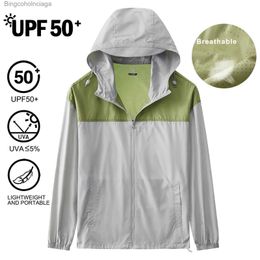 Others Apparel 6XL Summer Skin Coats Men Light Thin Breathable Sun Protection UPF50+ Proof Casual Jacket Hooded Patchwork Windbreaker ClothingL231215