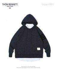 THOM Official Flagship Store European and American Fashion Brand Tom Brown Wool Hooded TB Sweater Couple Four Bar Coat Men