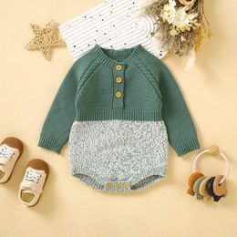 Rompers Baby Bodysuits Knit Born Girl Boy Jumpsuit Long Sleeve Autumn 0-18M Infant Kid Clothes Fashion Solid Top Overalls Warm Winter