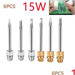 Other Electrical Telecommunication Supplies Wholesale Hining 6Pcs 15W 2In 510 Interface Portable Mini Copper Soldering Iron Tip Us Dhnot