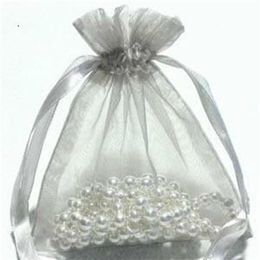 200 Pcs Silver Organza Gift Bag Bags Pouchs Wedding Favour 9 X 12cm 3 5 inch x 4 7 inch 268M