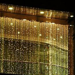 300 LED 3M 3M Curtain String Lights Garden Lamps Xmas Christmas Icicle Lights Xmas Wedding Party Decorations AC110V-250V315R