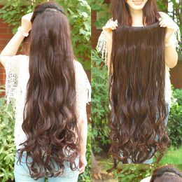 Clip In/On Hair Extensions Excellent Quality Super Long Clips In Synthetic Curly Thick 1 Piece For Fl Head High Drop Delivery Product Dhbci