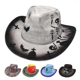 Berets Halloween Cosplay Props Cowboy Hats For Men Christmas Party Western Cowgirl Women Hat Colourful Prom Show Painting DIY Knight