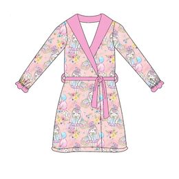Towels Robes fashion Easter Girls' clothes series an be worn outside Night gown Little pink bunny Milk silk 231215