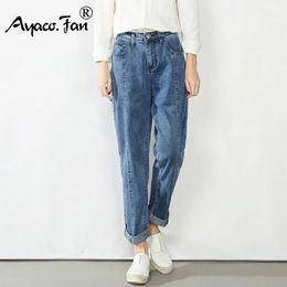 Jeans 2022 Womens Black Loose Jeans for Students Slim Cuffs Denim Harem Pants Lady Pantalon Femme Trousers Autumn 5xl