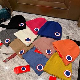 Knitted Hats Colourful Hat With Round Pattern Beanie Cap Designer Skull Caps for Man Woman 10 Color294v