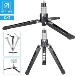 Holders Artcise DX5 Mini Tripod Desktop Compatible Monopod Base Stand CNCAluminum Alloy Base with Phone Holder for Gopro DSLR Camera