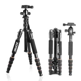 Accessories Portable Professional Camera Telescopic Tripod Ball Head Travel for Canon DSLR Camera ZOMEI Q666 tripod stand