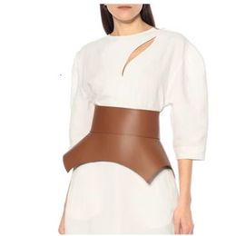 Fashion arc design style waist seal waist corset type cowhide wide waist seal leather coat sheepskin wide belt 220509234A