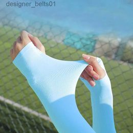 Sleevelet Arm Sleeves Hot Sale!Summer Ice Silk Anti UV Arm Sleeves Long Section Cycling Sleeve Arm Cover Women Men Sunscreen Sun Protection Arm CuffsL231216