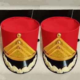 Red Party Army Top Hats For Children Adults School Stage QERFORMANCE Drum Team Hat Music Guard Of Honour Accessories Military Cosp226U