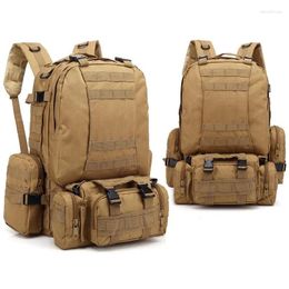 School Bags 55L Tactical Backpack Military Men's Large Capacity Outdoor Hiking Climbing Army Rucksacks Waterproof Camping