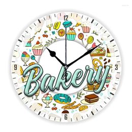 Wall Clocks Colorful Cartoon Baker Bakery Cupcake Donut Pastry Chef Clock Watch For Bake Shop Cute Dessert Art Decor Gift