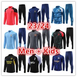 2023 2024 man tracksuit City HAALAND half zip Training Suit MEN Kids 23 24 Long sleeve Sportswear football tracksuit Boys girls tracksuits Survatment Foot chandal