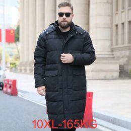 Men's Down Parkas style Men Large size 165KG coat winter down jacket long knee warm down jacket men 8XL 9XL10XL puffer jacket for men 231215