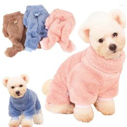 Dog Apparel Turtleneck Warm Plush Jumpsuit Thicken Winter Dogs Clothes For Small Medium Puppy Sweater Maltese Chihuahua Poodle Coat