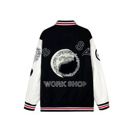 2024 Giacca per le lacrime da uomo in denim giacca da baseball florale fog fogapball slim hip hop hip hop stackd giacche kapok jackets pullover s