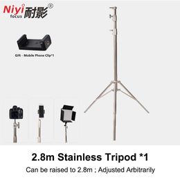 Holders 2.8m 280cm Stainless Tripod Stand Professional Photography Studio Adjustable Light Background Tripod Reflector Softbox