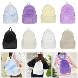 School Bags Women Fluffy Plush Laptop Backpack Autumn Winter Student Girls Bookbag Lady Casual Large Capacity Travel Rucksack Daypack