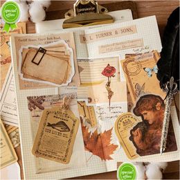 Packing Paper Wholesale 100 Pcs Decorative Diy Craft Basic Labels Records Material Junk Journal Planner Scrapbooking Vintage Memo Dr Dh2D6