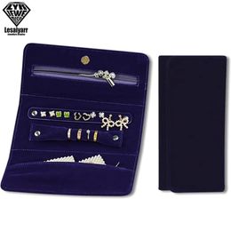 Boxes Fashion Velvet Travel Jewellery Organiser Foldable Display Jewellery Roll Storage Bag for Bracelets Necklace Rings Earrings