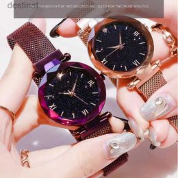 Women's Watches Women Fashion Starry Sky Watches Magnet Buckle Mesh Belt Diamond Quartz Watch Women Dress Clock Wristwatches Reloj Para MujerL231216