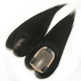 Synthetic Mens hair womens top 8x12cm natural skin scalp single bottom 3 clips PU around 9x14cm Colour 231215