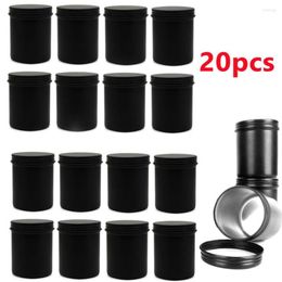 Storage Bottles 200ml Round Matte Black Metal Candle Jars Empty Containers Vessels Tin For Wax Melt Making Kit DIY280V