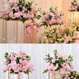 Decorative Flowers Wreaths Wedding Decoration Simation Flower Ball Arch Background Row Guide Party Layout Drop Delivery Home Garde Dhh3R