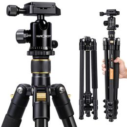 Holders K F Concept Compact Camera Tripod 62''/157cm Aluminum DSLR Tripod 22 lbs Load w/ 360° Panorama Ball Head for Travel DSLR Camera