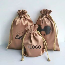 Jewellery Boxes Customizable Silk Bag Maroon Wood Ear Drawstring Bags Cosmetic Skin Care Products Storage Pouch Shoes Clothes Dust Pouches 231215