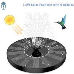 Garden Decorations 15W Solar Fountain Pump with 6 nozzles Bird Bath Water Floating Fountains Suitable for Ponds 231216