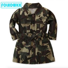 Jackets Fashion Infant Baby Girls Kids Jacket Camouflage Coat Children Casual Long sleeve Windbreaker Clothes 2 7 231215