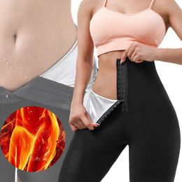 Waist Tummy Shaper Sauna Leggings for Women Sweat Pants High Waist Compression Slimming Thermo Workout Training Capris Body Shaper 231215