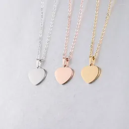 Pendant Necklaces 10pcs 45cm Mirror Polished Peach Heart Necklace Jewelry Stainless Steel Metal Women Trendy O-chain