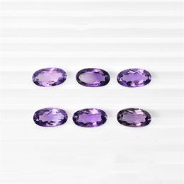 50pcs lot Medium Purple 3x4-4x6mm Oval Brilliant Facet Cut 100% Authentic Natural Amethyst Crystal High Quality Gem Stones For Jew237K