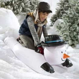 Sledding Skiing Circle PVC Cold Resistant and Wearresistant Material Inflatable Snowboard Snowman Winter Christmas Sled 231215