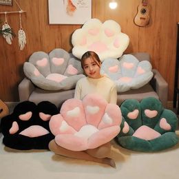 Cushion/Decorative Pillow INS Cat Paw Pillow Animal Seat Cushion Stuffed Plush Sofa Indoor Floor Home Cute Cosy Chair Decor Winter Children Girls Gift 231216