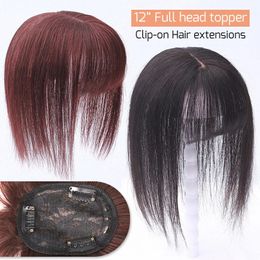 Synthetic Wigs Synthetic Clip-ons Women Natural Color Straight Hair Bang Fringe Top Closures Hairpins Hair Clip In Toupee Hairpieces 231215