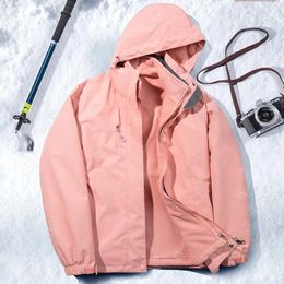 Women's Trench Coats Womens Water Proof Outdoor Ski Jacket Harajuku Y2k Thicken Warm Winter Snow Coat Camping Mountain Windbreaker Hooded