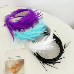 Hair Clips Tea Party Feather Fascinator Headband For Wedding Colourful Hoop Cosplay Headdress