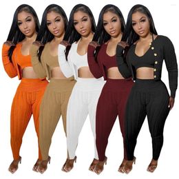 Women's Two Piece Pants Suit Cardigan Set Knitted Sweater Jacket Women Luxury Elegant Outfit 2023 Crochet Cropped Top Coat 2 Sets