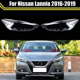 Front Car Headlight Cover for Nissan Lannia 2016 2017 2018 2019 Auto Headlamp Lampshade Lead Lamp Light Covers Glass Lens Shell