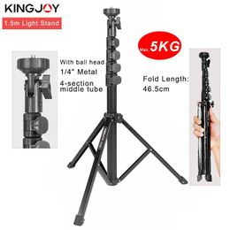 Accessories KINGJOY 1.55m Light Stand Tripod Max Load to 5KG for Photo Studio Fresnel Tungsten Light TV Station Studio Photo Studio Tripods