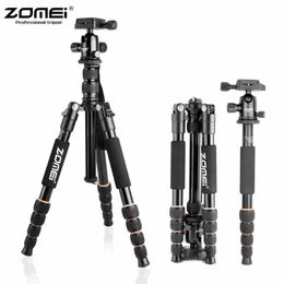 Accessories ZOMEI Q666 Professional Aluminium Alloy Tripod Kit Monopod Ballhead for Outdoor Travel DSLR Camera Light Compact Portable Stand