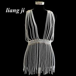 Other Fashion Accessories Bo Jewellery Simulated Pearl Sexy Skirt Chain Bikini Chest Chain Makeup Dance Lumbar Chain Dress Bra Chain L231215